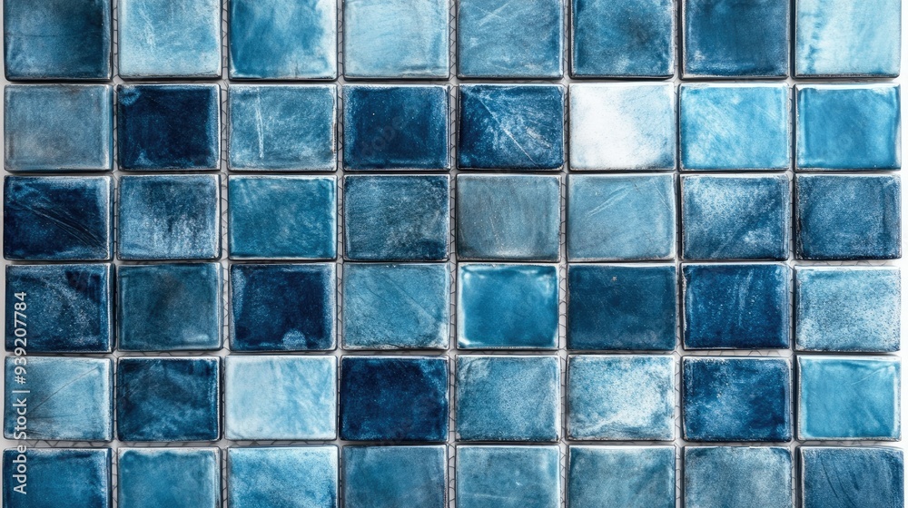 close up blue mosaic wall tiles in modern style. real antique ceramic interior wall tiles. wall tiles background for modern, simple, bold, fresh, soft, antique concept. close up blue mosaic wall tiles in modern style. real antique ceramic interior wall tiles. wall tiles background for modern, simple, bold, fresh, soft, antique concept.