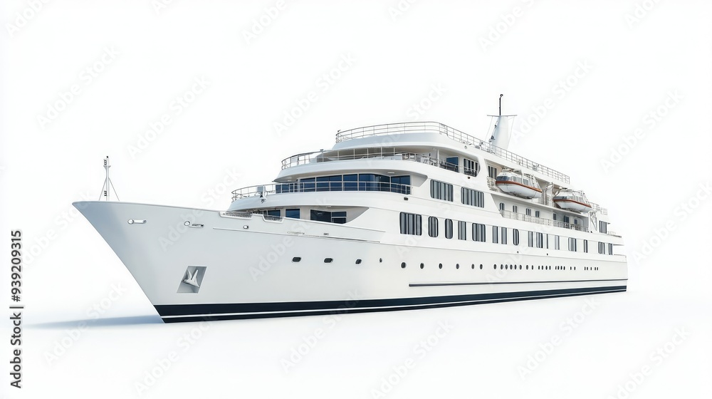 Cruise ship Ferry sailing on white background Cruise ship Ferry sailing on white background