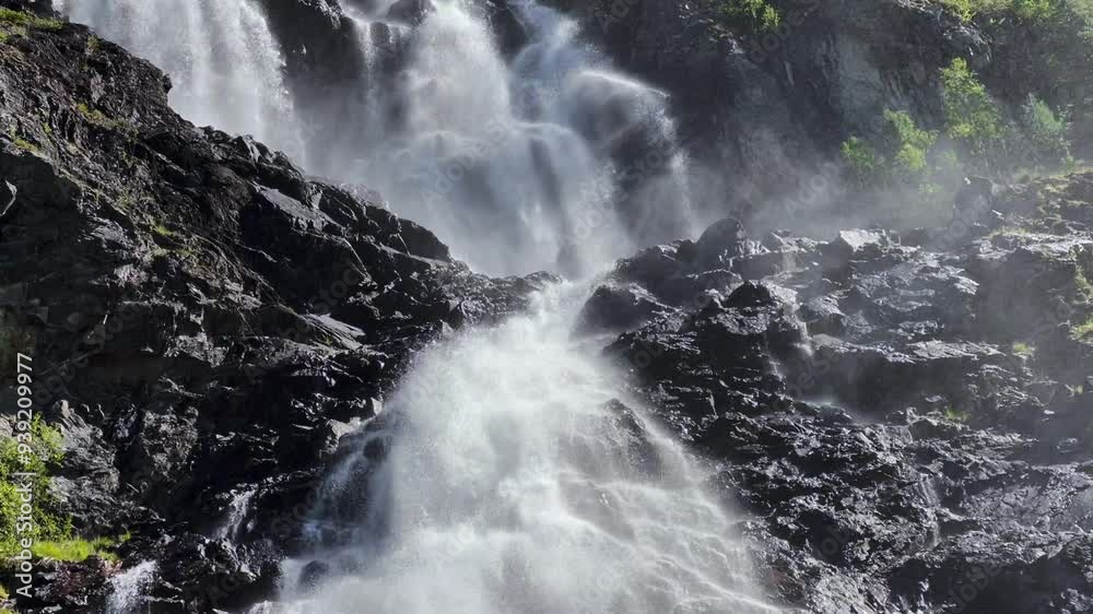 Gloppefoss Waterfall: A Majestic Hidden Gem in Norway's Scenic Setesdal Valley, Scandinavia Gloppefoss Waterfall: A Majestic Hidden Gem in Norway's Scenic Setesdal Valley, Scandinavia