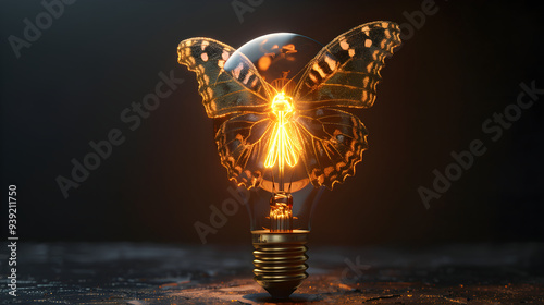 A bulb in butterflay shape, Butterfly-Shaped Bulb, Light Bulb in the Shape of a Butterfly

