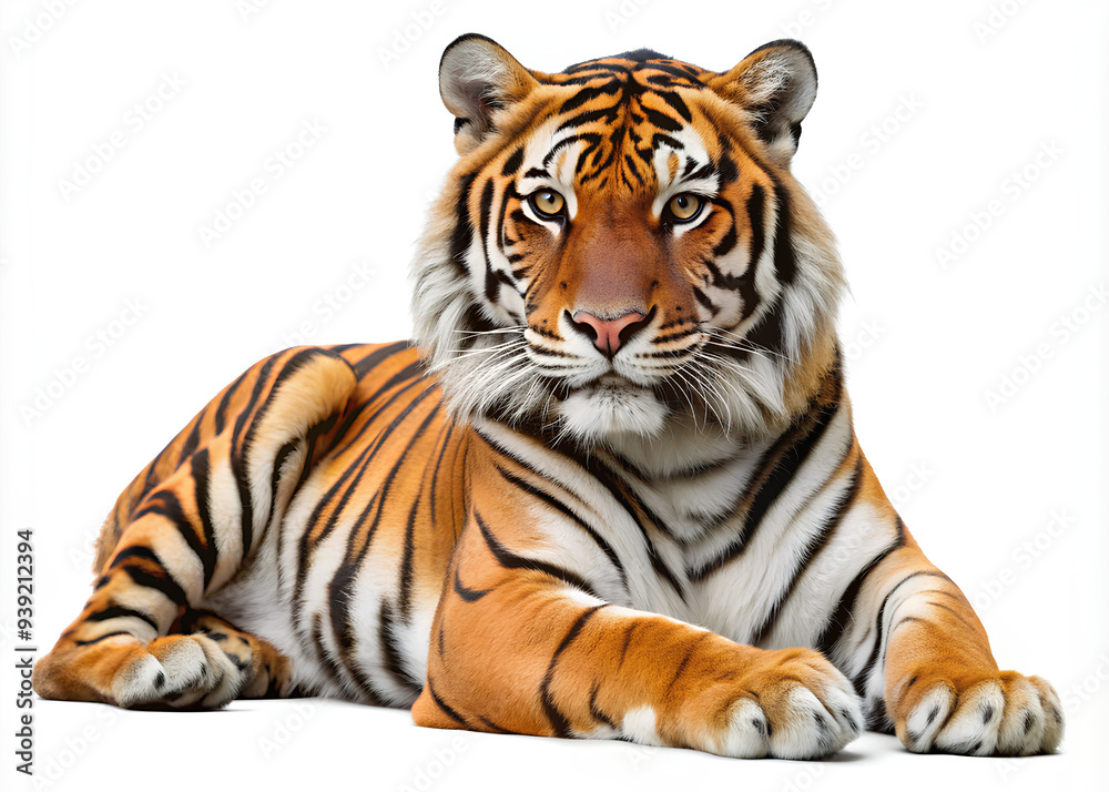 Tiger, isolated on white background, Clipping path
