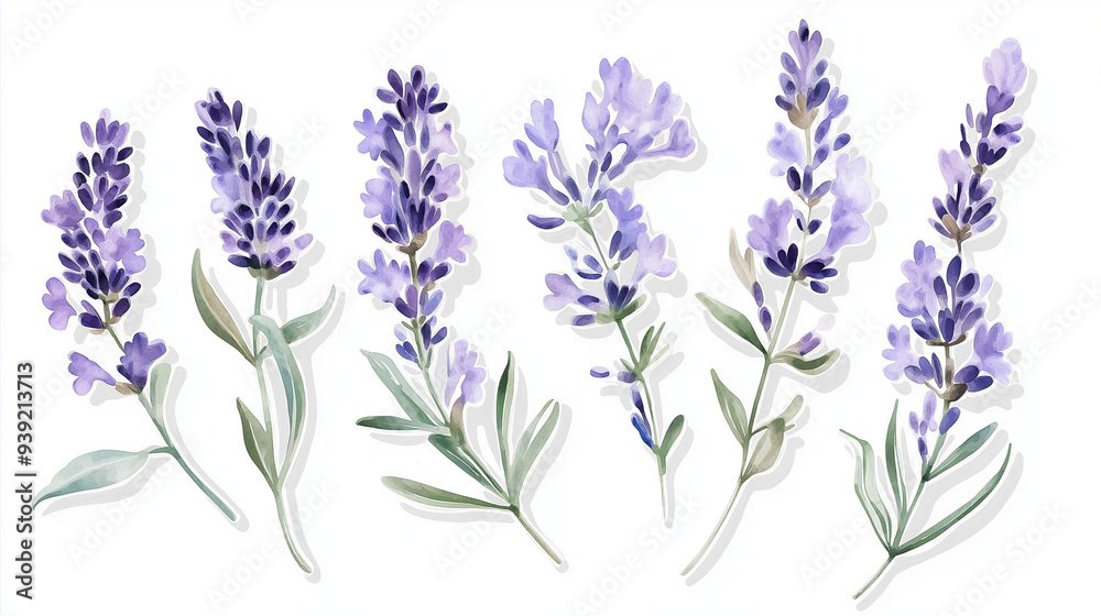 lavender flowers isolated on white, purple lavender lavender flowers isolated on white, purple lavender
