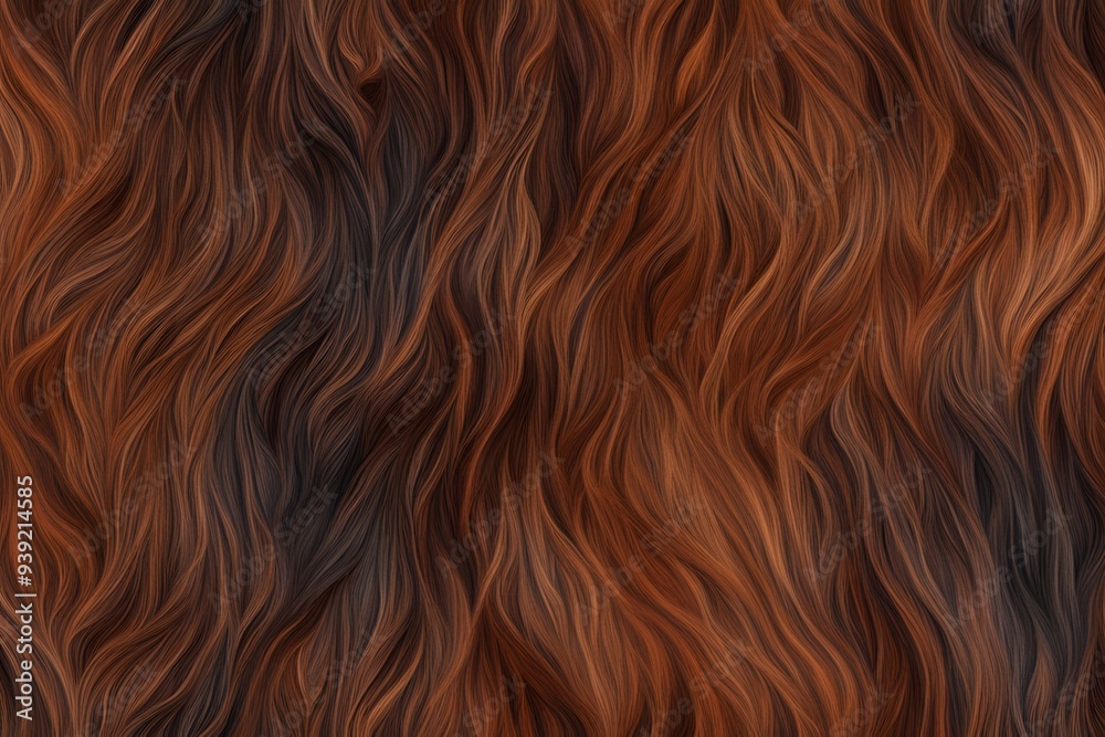 Naklejka premium A seamless pattern of horsehide with a rich chestnut brown and black mane, AI Generated