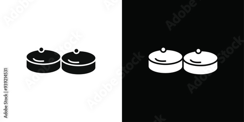 belgian buns icon Black line art vector logo set