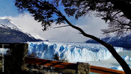 Perito Moreno Catwalks At El Calafate In Patagonia Argentina. Nature Landscape. Glacial Scenery. Patagonia Argentina. Iceberg Background. Perito Moreno Catwalks At El Calafate In Patagonia Argentina. photo