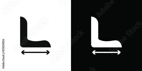Car seat adjustment icon Black line art vector logo set