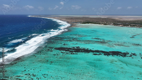 Sorobon Beach At Kralendijk In Bonaire Netherlands Antilles. Beach Landscape. Caribbean Island. Kralendijk At Bonaire Netherlands Antilles. Seascape Outdoor. Nature Tourism. photo