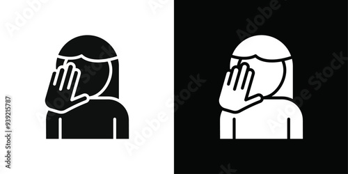 Domestic violence icon Black line art vector logo set