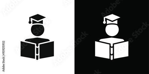 Engineering education icon Black line art vector logo set