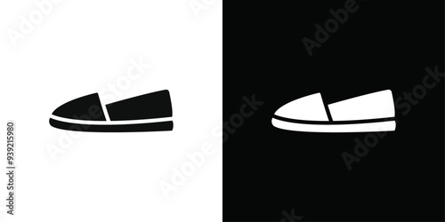 Espadrille icon Black line art vector logo set