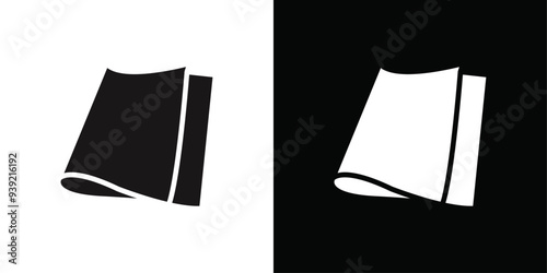 Folded Paper Icon Black line art vector logo set