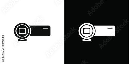 Handy Cam Icon Black line art vector logo set