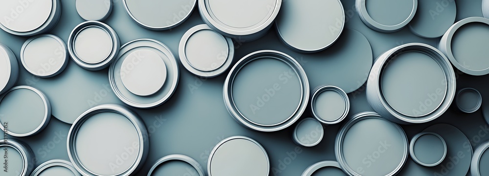 74. Sleek 3D render of geometric designs with a textured circle ceramic backdrop
