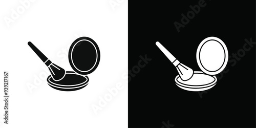 makeup icon Black line art vector logo set