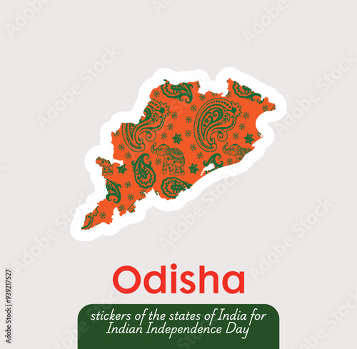 Celebrate independence of India with this unique Odisha vector sticker! Perfect for greeting cards, social media posts, and festive decorations. Capture the spirit of August 15th.