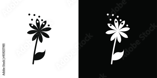 Pollen icon Black line art vector logo set