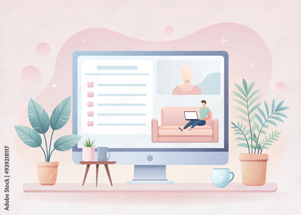 Obraz premium Pastel Paradise: Soft and dreamy online patient forms in pastel shades, creating a soothing and inviting atmosphere.