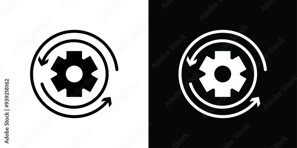 processing icon Black line art vector logo set processing icon Black line art vector logo set