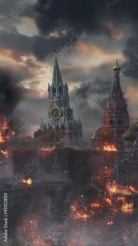 Moscow Kremlin on fire