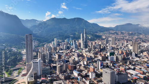 Bogota Skyline At Bogota In District Capital Colombia. High Rise Buildings Landscape. Cityscape Background. Bogota At District Capital Colombia. Downtown City. Urban Outdoor. photo