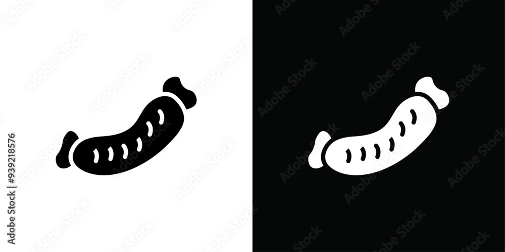 sausages icon Black line art vector logo set sausages icon Black line art vector logo set