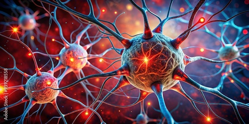 Peripheral Neuropathies: Mood/Style: Disrupted, Color: Red, Concept: Dysfunction