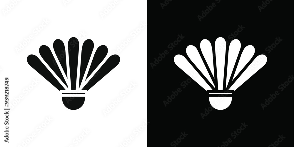 Shuttlecock Icon Black line art vector logo set