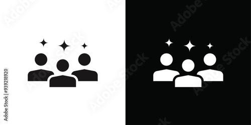 Squad icon Black line art vector logo set