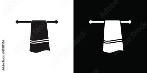 towel icon Black line art vector logo set