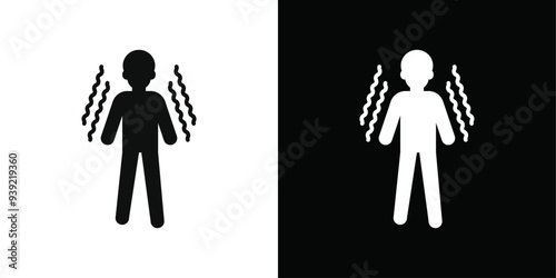Trembling icon Black line art vector logo set