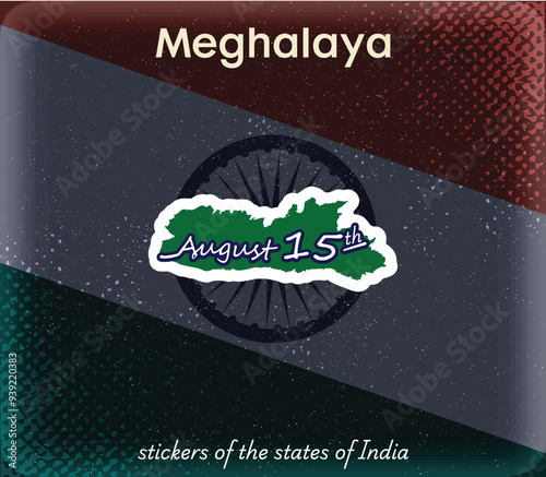 Celebrate independence of India with this unique vector sticker! Perfect for greeting cards, social media posts, and festive decorations. Capture the spirit of August 15th.