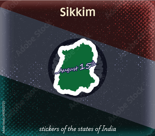 Celebrate independence of India with this unique vector sticker! Perfect for greeting cards, social media posts, and festive decorations. Capture the spirit of August 15th.
