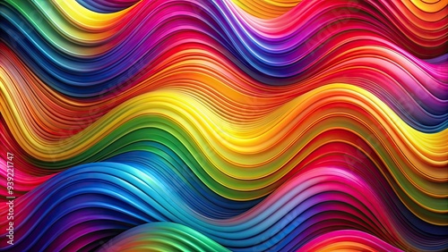 Vibrant abstract background featuring undulating wavy lines in various bright colors, blending and intersecting to create a dynamic, futuristic, and mesmerizing visual pattern.