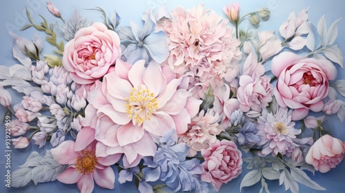 Watercolor floral design with pastel hues