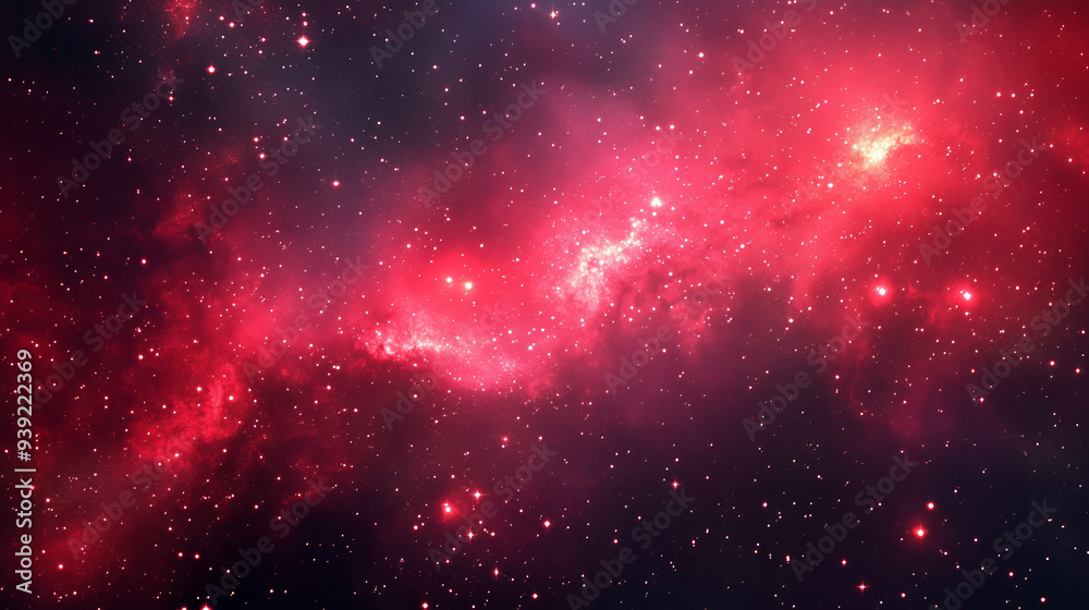 Naklejka premium Red galaxy with star