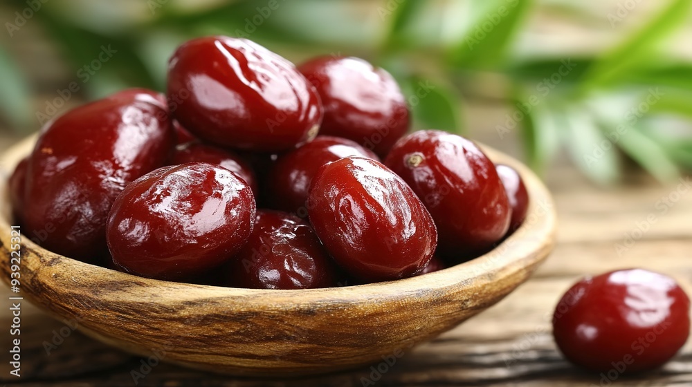 Jujube Fruit: A Close-Up Image of Fresh Jujube Fruits Displaying Their Natural Rich Brown Color and Textural Quality. The Jujubes are Shown in Their Whole Form, Jujube Fruit: A Close-Up Image of Fresh Jujube Fruits Displaying Their Natural Rich Brown Color and Textural Quality. The Jujubes are Shown in Their Whole Form,