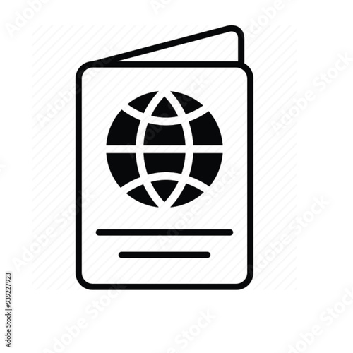 Passport, travel, immigration icon
