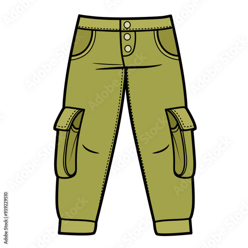 Cargo pants with large pockets color variation