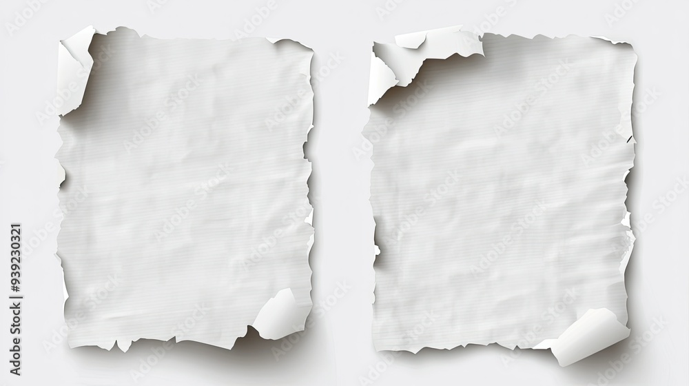 Realistic set of ripped on transparent background. Vector illustration of torn blank pages with uneven texture edges. Damaged letter document mockup newspaper cutout Realistic set of ripped on transparent background. Vector illustration of torn blank pages with uneven texture edges. Damaged letter document mockup newspaper cutout