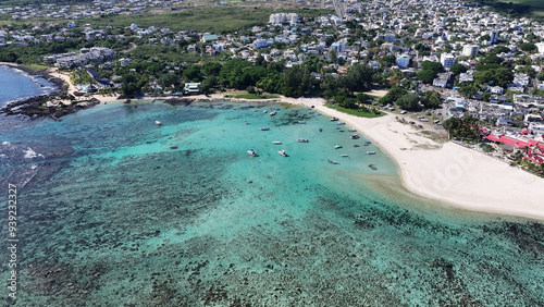 Flic En Flac Beach At Port Louis In Mauritius Island Mauritius. Indian Ocean Beach. Africa Background. Port Louis At Mauritius Island. Tourism Landscape. Nature Seascape. Outdoors Travel. photo