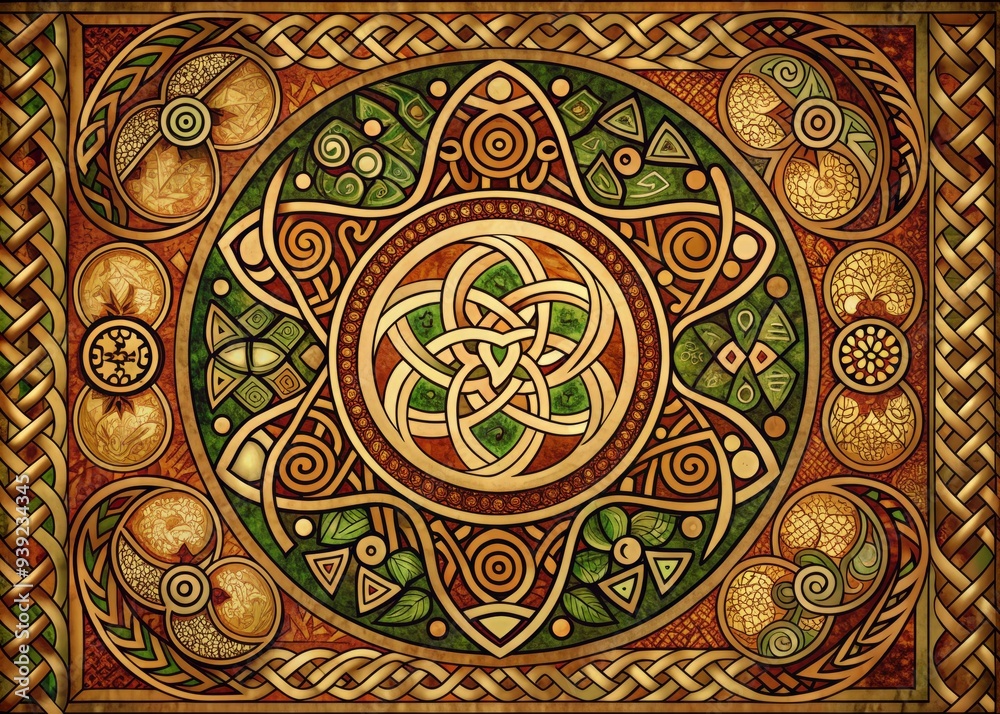 Tribal Celtic Connection: Ancient symbols, interconnected patterns, earthy tones Tribal Celtic Connection: Ancient symbols, interconnected patterns, earthy tones