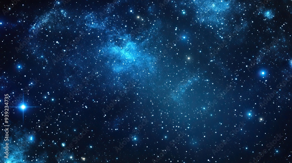 Fototapeta premium Galaxy shiny stars background fabric seamless print or textile vector background.