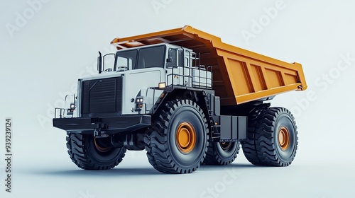 Underground Articulated Mining Truck 3D rendering on white background