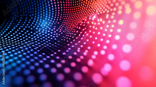 Wallpaper Mural Abstract background with a glowing, wave-like pattern of colorful dots. Torontodigital.ca