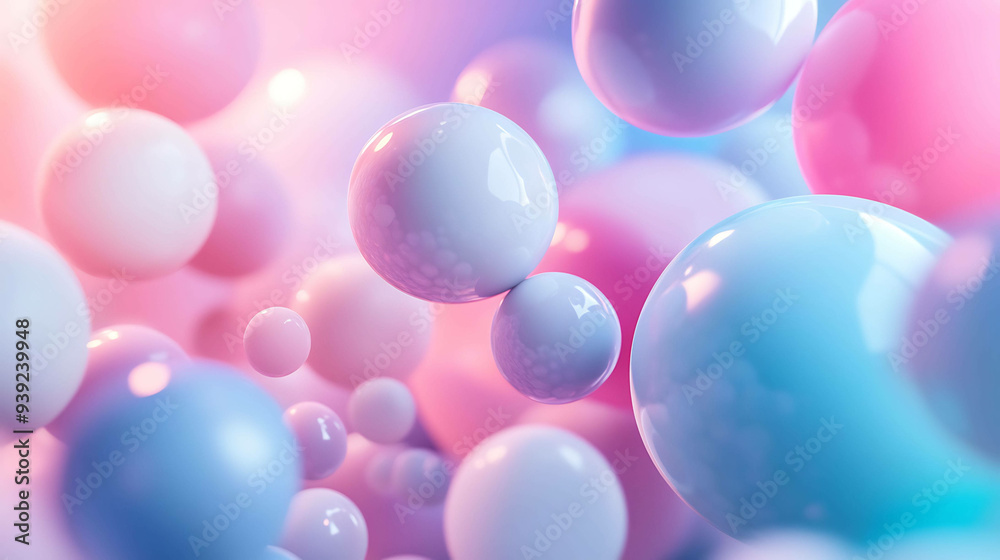Abstract background with pastel colored spheres. Abstract background with pastel colored spheres.