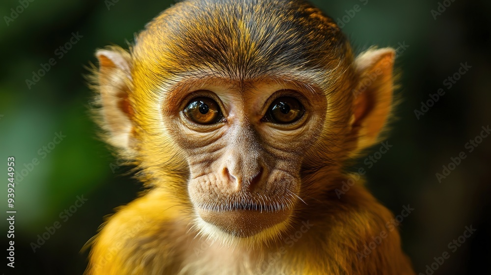 A High-Quality Image of a Monkey Featuring Natural, Detailed Features and Lifelike Expression. A High-Quality Image of a Monkey Featuring Natural, Detailed Features and Lifelike Expression.