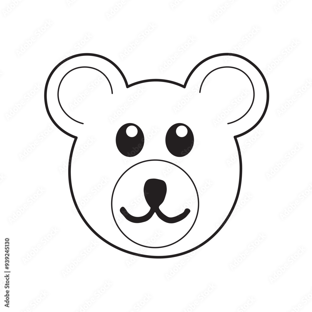 panda bear. panda bear cartoon. Outline Animal Face Drawing Easy. Vector icon. panda bear. panda bear cartoon. Outline Animal Face Drawing Easy. Vector icon.