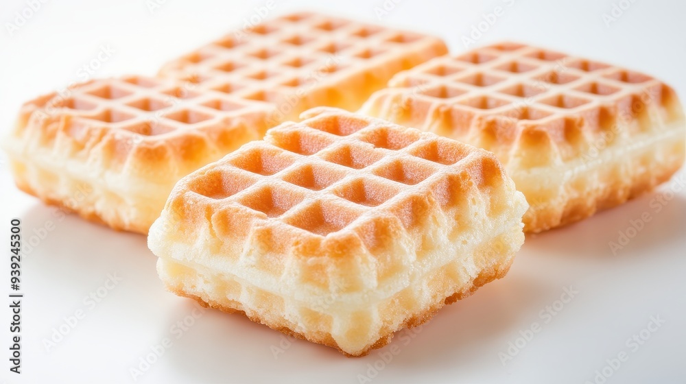 Three waffles are stacked on top of each other Three waffles are stacked on top of each other