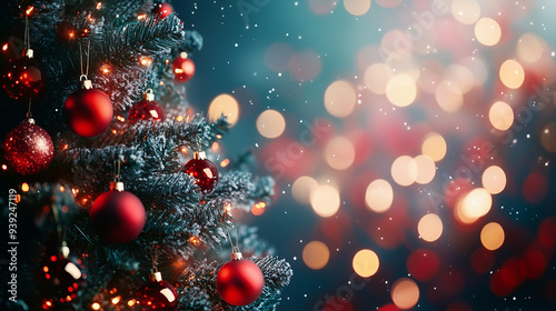 christmas tree and lights, chistmas background,  christmas background with christmas tree decorations