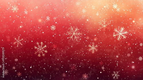 red christmas background with snowflakes